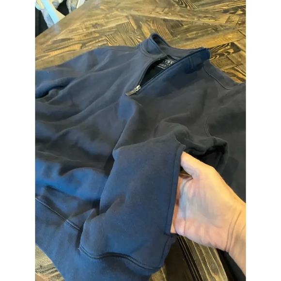 Jachs New York Men Large Blue Zip up Pullover Academia Gorp Core Preppy Grandpa - Picture 11 of 13